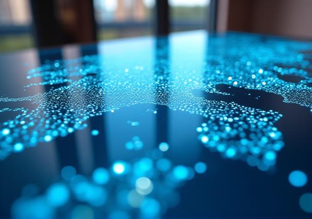 Global connection map linking UK and Cayman tech hubs with nautical accents